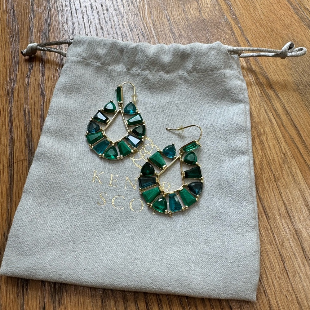 Kendra Scott Blair Open Frame Earring In Green Mix